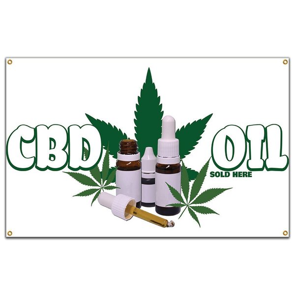 Signmission CBD Oil Sold Here Banner Concession Stand Food Truck Single Sided B-CBD Oil Sold Here19